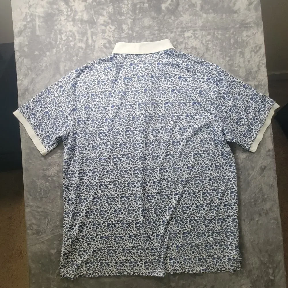 Polo Ralph Lauren Mens XLT Short Sleeve Floral Polo Shirt Blue